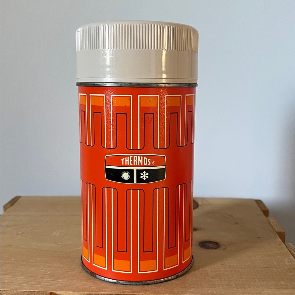 Thermos Retro Orange and Cream Container